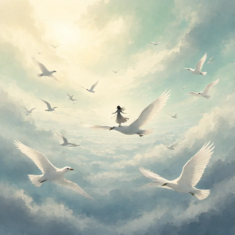 A Dreamy Surreal Anime Fantasy Illustration Of A Young Woman...