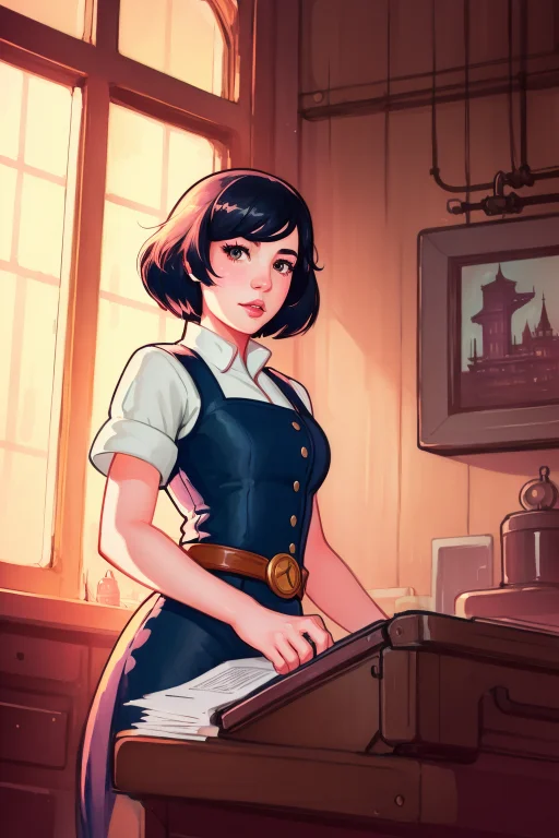 1girl, Lorareiqv30.7 Reiq, Stylized By Atey Ghailan, Loish A...
