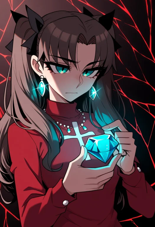 Tohsaka Rin1.25, Aqua Eyes, Smooth Gradients, Fantasy, Cinem...