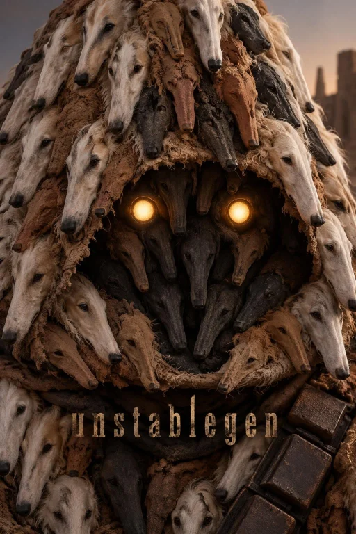 A Creative Close Up Of A Jawa Face Made Up Of Borzoi Dogs Wi...