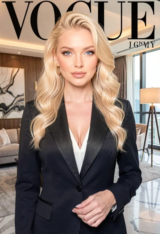 Vogue-style, Stunning, Gorgeous, High-fashion Blonde Hair Bl...