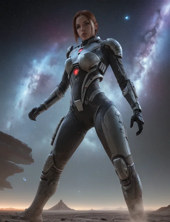 Aboard A Sleek Starship Observation Deck In Deep Space, Soli...
