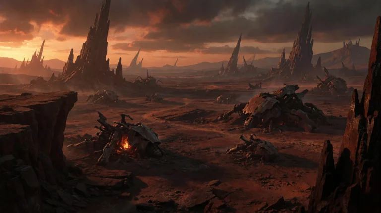Tmmchn2002, A Desolate, War-torn Landscape Stretches Under A...