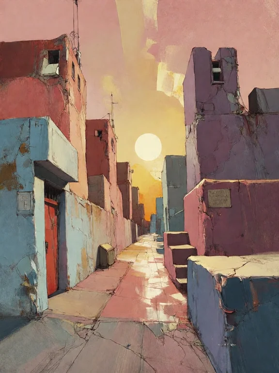 Bradhamel Art Style. A Surreal, Abstract Cityscape Rendered...