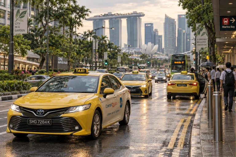 Subject And Action A Bustling Street Scene In Singapore Feat...