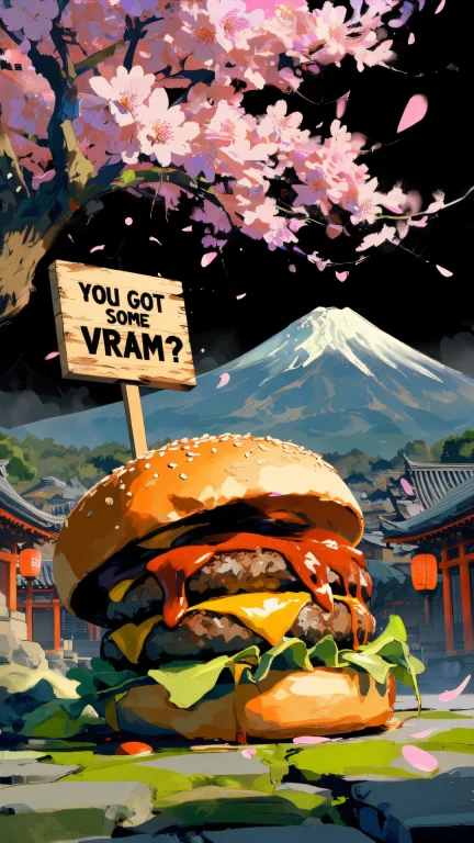 A Colossal, Hyper-detailed Hamburger  Rendered In Thick, Pai...