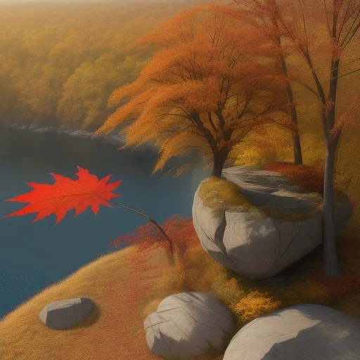 , Autumn, ,land,dirt, Tree, Maple,rock, Cliff,