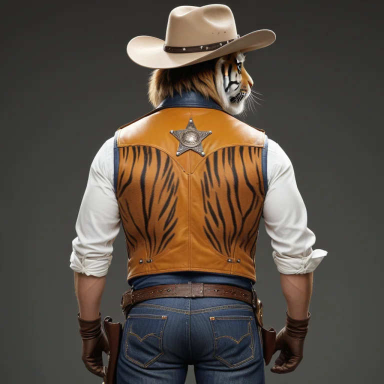 Photorealistic,back View, Tigersheriffchvn, Anthro Male Beng...