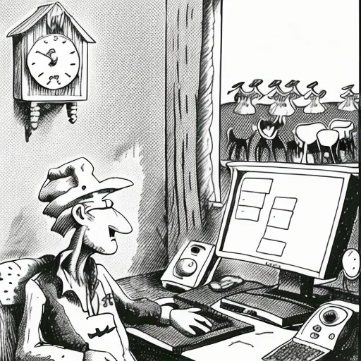 A Cartoon About A Farmer Who Works With Computers Lorathefar...