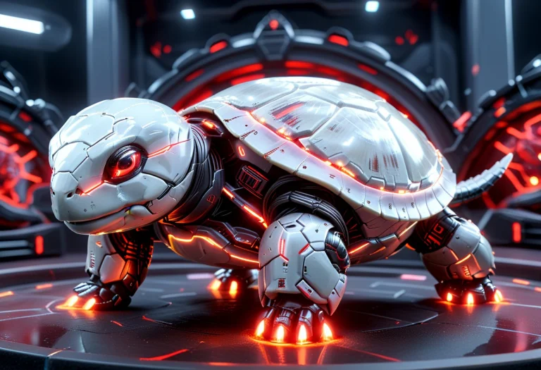 Masterpiece, Whiteember, Cinematic Shot Of A Cute Funny Turt...