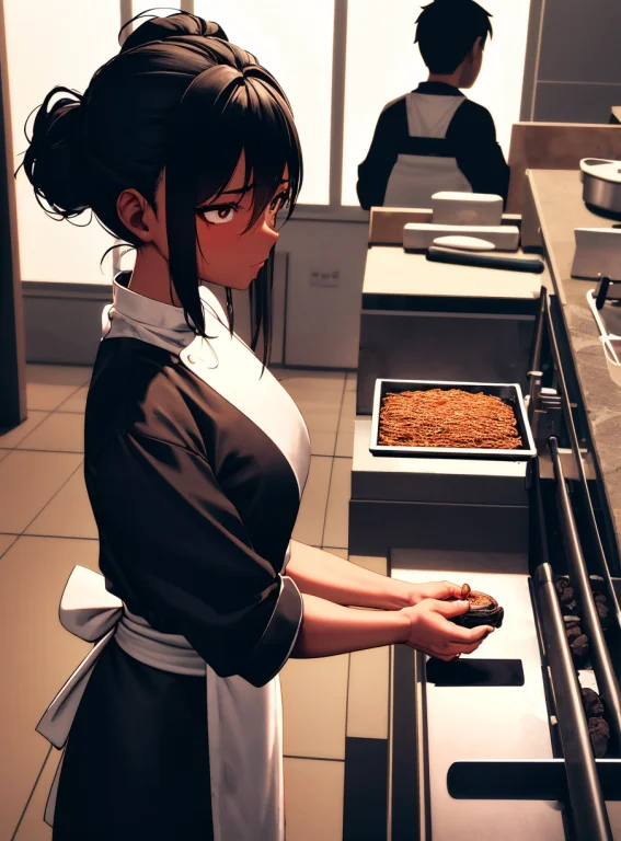 Hires Detailed, Focused, Restaurant Kitchen, Day, Mid Angle,...