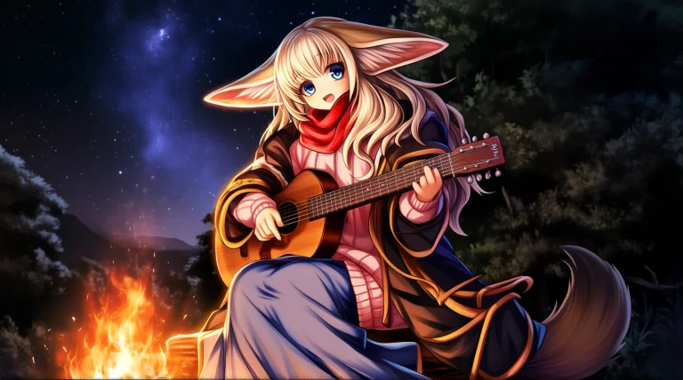 A Highly Detailed Anime Rpg Game Style Illustration Of A Cut...
