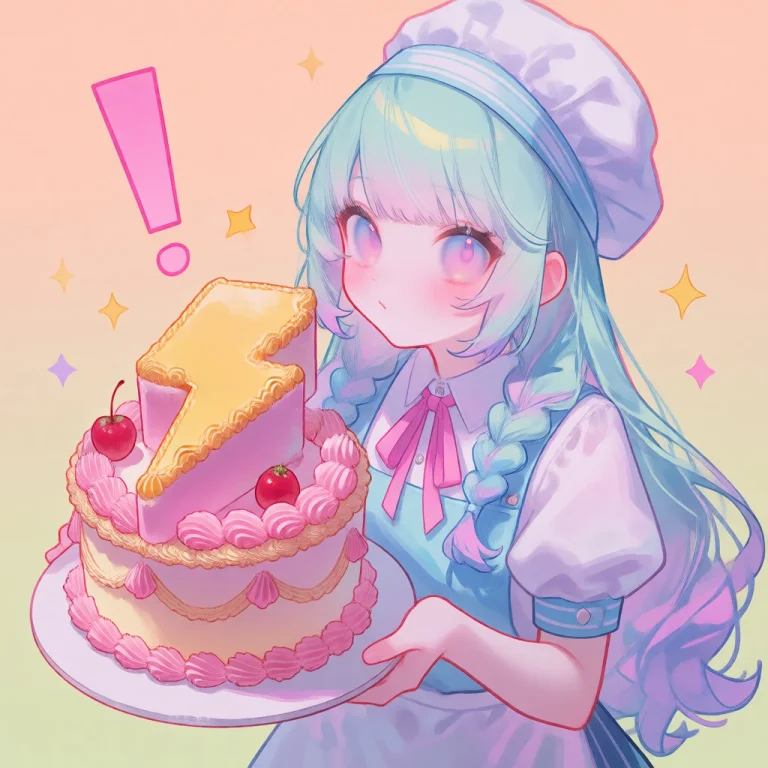 Pastel Color Pallete, Aesthetic. A Baker Girl Holding A Ligh...