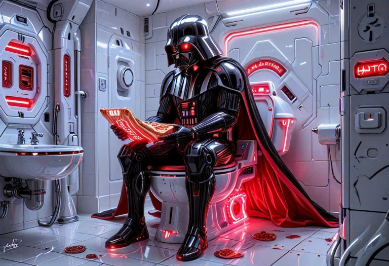Lazypos, Whiteember, 1boy, Darth Vader, Sitting On Futuristi...