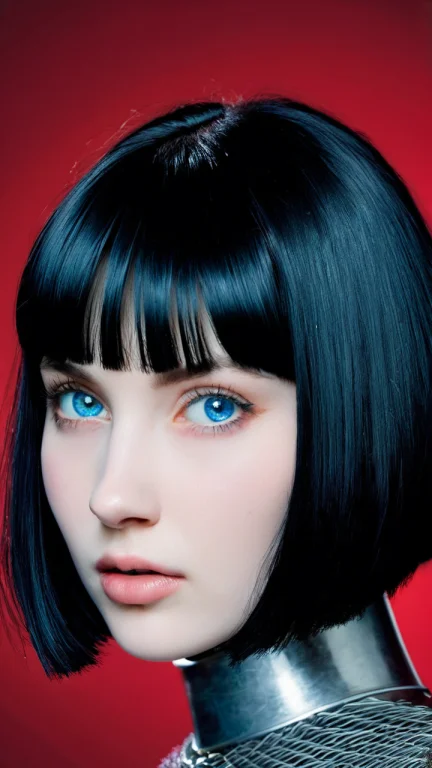 Joan Of Arc, Girl, Bob Haircut, Black Hair, Blunt Bangs, Blu...