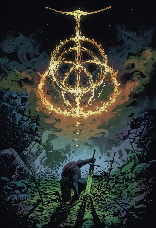 Darkfantasyillustration, In The Foreground, A Lone Warrior K...