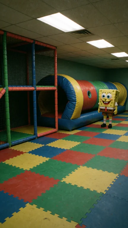 Dcl1m1nal. Medium Interior Shot Of An Indoor Childrens Play...