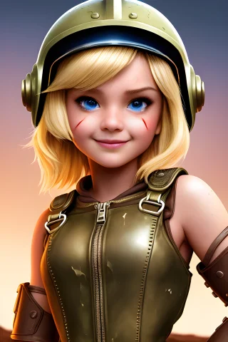 Cute Wasteland Warrior Disney Pixar Movie, 20 Year Old Woman... — Stable Diffusion AI Prompt: [[cute wasteland warrior]] disney pixar movie, 20 year old woman, disney artwork...