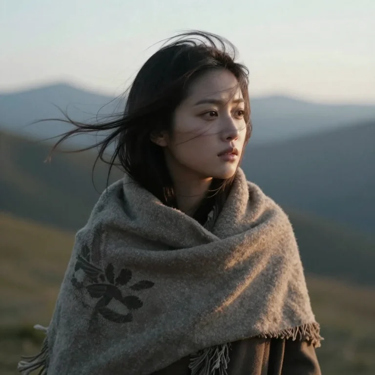 A Nomad Wrapped Against A Mountain Wind, Blender Render, Sof...
