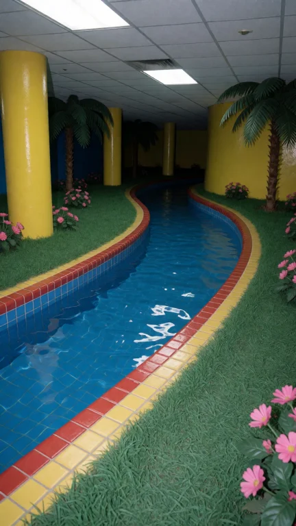 Dcl1m1nal. Medium-long Eye-level Shot Of An Indoor Artificia...