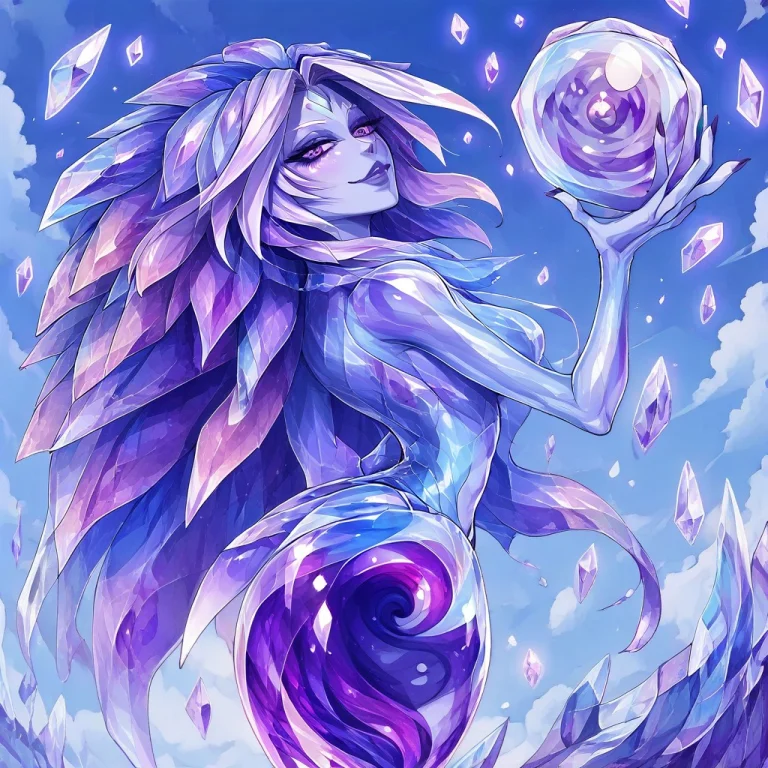 1girl, Solo, Colored Skin, Long Hair, Sky, Monster Girl, Cry...