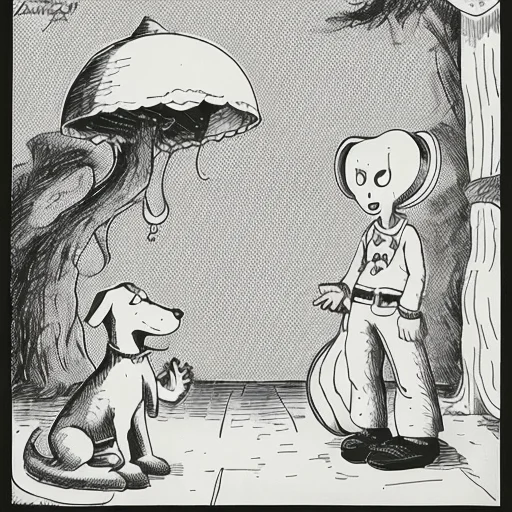 A Cartoon About A Dog Barking At An Alien Lorathefarside0.8,...