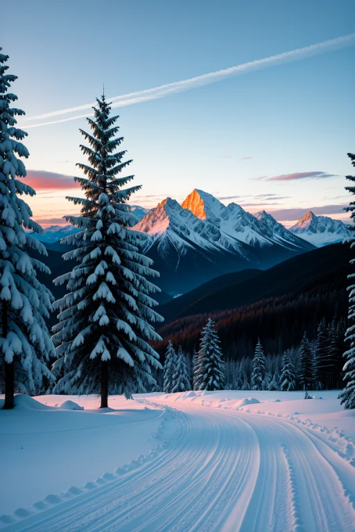 Raw Photo, Winter Landscape, Mountains, Trees, 8k Uhd, Dslr,...