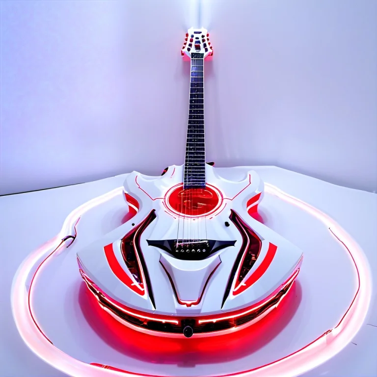 Whiteember, A Futuristic Acoustic Guitar, Glossy White Body,...