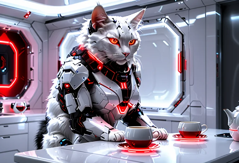 Whiteember, A Cute Fluffy Cat Transformed Into A Sleek Futur...