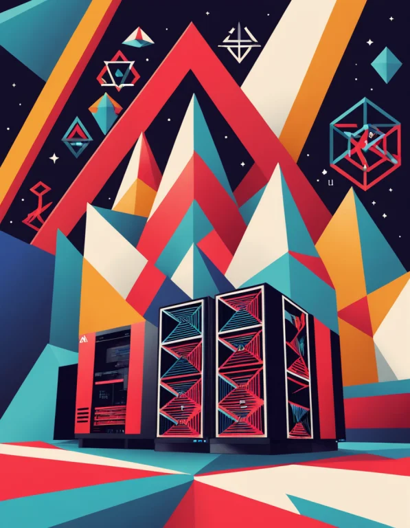Constructivist Style, Supercomputer,delta, Geometric Shapes,...