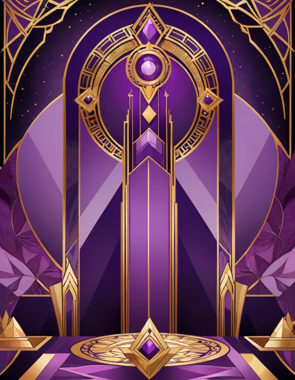 Art Deco Style, Violet,worship, Geometric Shapes, Bold Color...