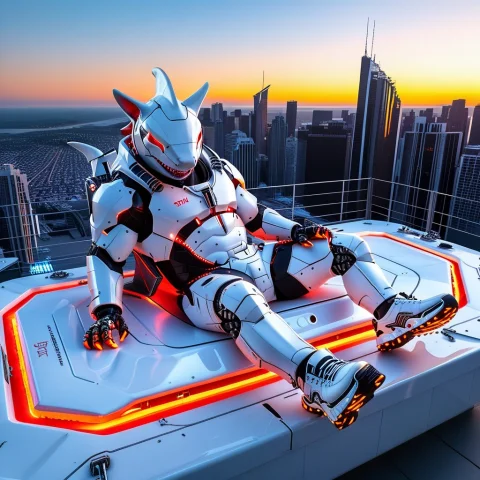 Whiteember, A Quirky Full-body Wide-angle Shot Of A Muscular... — SDXL AI Prompt: WhiteEmber, A quirky full-body wide-angle shot of a muscular anthropomorphic Gre...