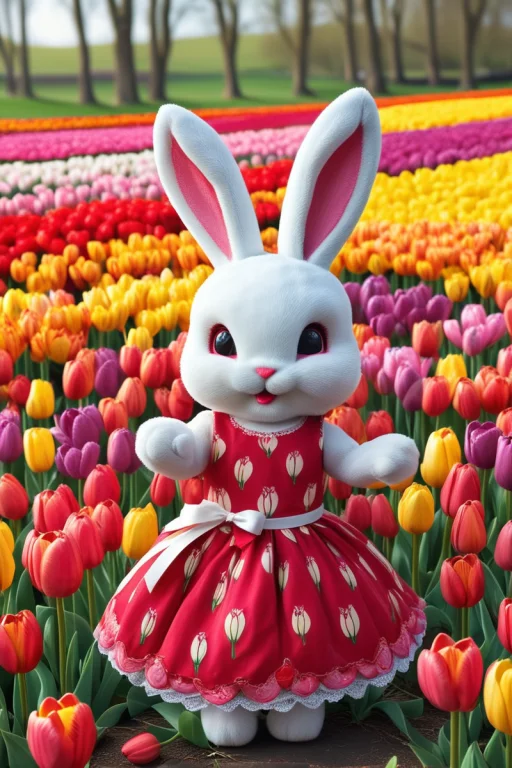 A Fancy Bunny In A Cute Dress Throwing A Cherry.. Jaynl-tm,m...
