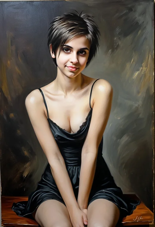 Classical Oil Painting, Brushstrokes, Jp-j3a-1250, Shy Cute...