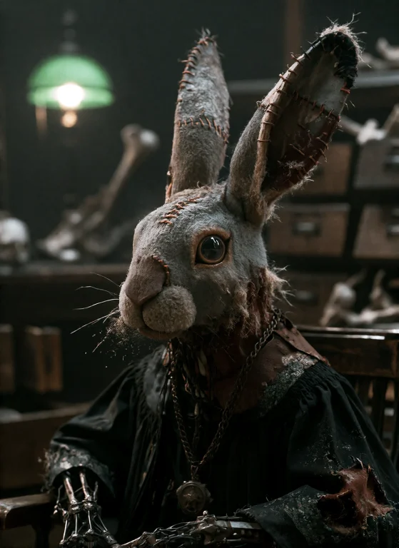 Duskm1re, Close-up Portrait Of A Being With The Stuffed Head...