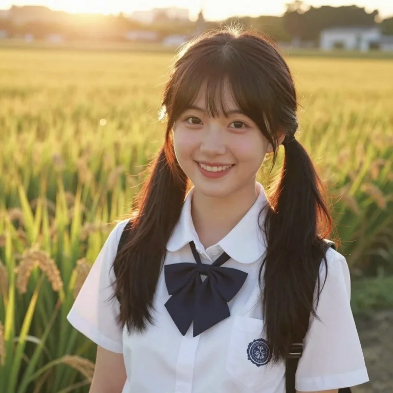 Cute Korean Girl, , School Girl , 18yo, Happy, , Ponytails,