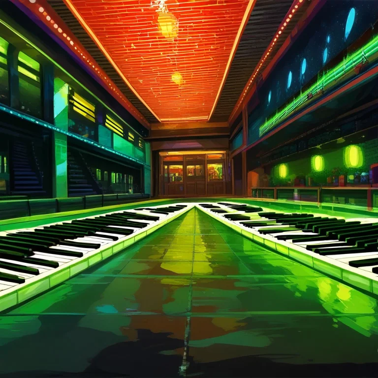 A Piano Growing Roots Into A Marble Floor, Oil Painting, Neo...