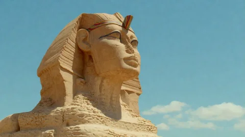 Astrxandob2002, A Massive Stone Sphinx, Carved With A Human... — Stable Diffusion AI Prompt: astrxandob2002, A massive stone sphinx, carved with a human head and lionâ€™s bo...