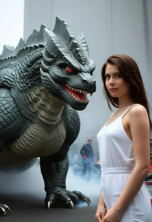 Beautiful Girl And Godzilla
