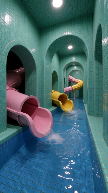 Dcl1m1nal. Poolrooms Style, Low-angle, Medium Shot Inside A...