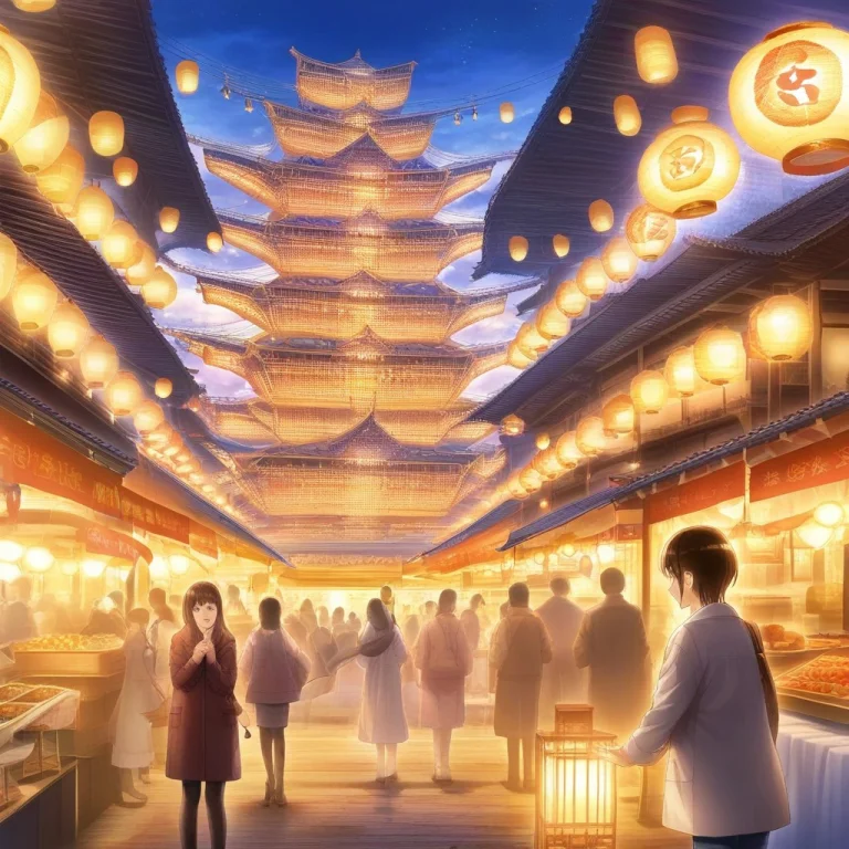 A Floating Market Of Airships And Paper Lanterns, Soft Windo...
