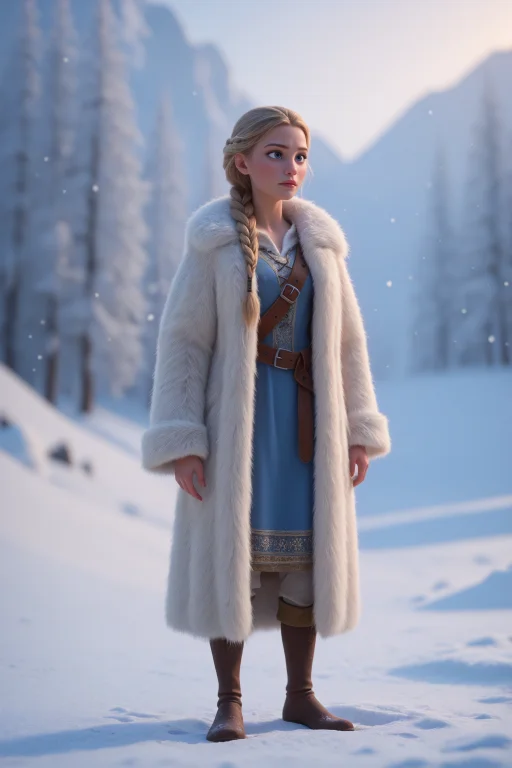 1girl, Standing, Brown Belt, Belt, Full Body, Viking, Viking...