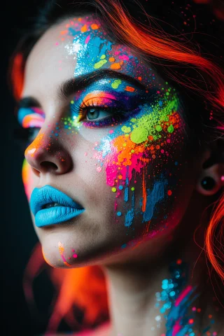 A Close-up Portrait Captures A Womans Profile, Angled Sharpl... — Stable Diffusion AI Prompt: A close-up portrait captures a woman’s profile, angled sharply toward the left,...