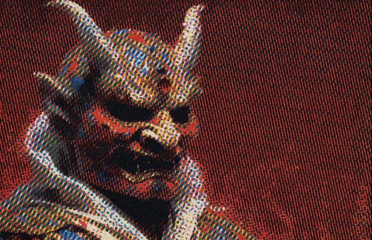 A Ceremonial Demon Mask Ornate And Elaborate Rendered As A C...