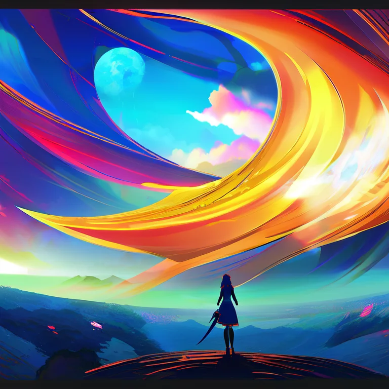 Glitchstick1 Anime, Pretty Woman Looks At A Giant Flower In...