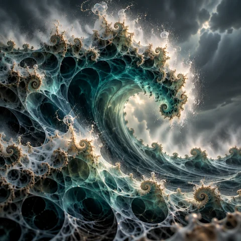 A Colossal Ocean Wave Rising Like A Moving Wall Beneath A St... — Stable Diffusion AI Prompt: A colossal ocean wave rising like a moving wall beneath a storm-darkened sky, it...