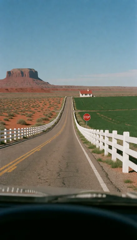 Dcl1m1nal. Photograph Of A Scenic, Straight, Two-lane Road S...