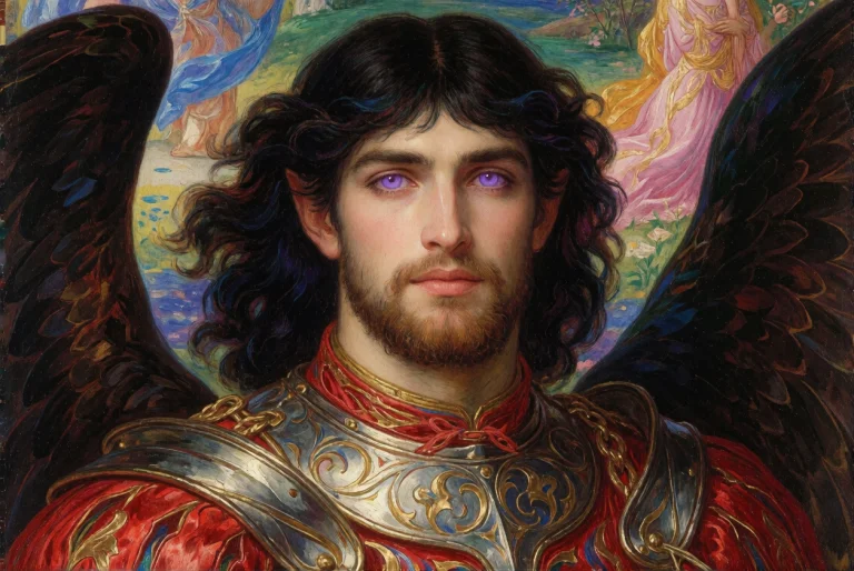 A Pre-raphaelite Painting Of A 30-year-old Dark Fantasy Prin...