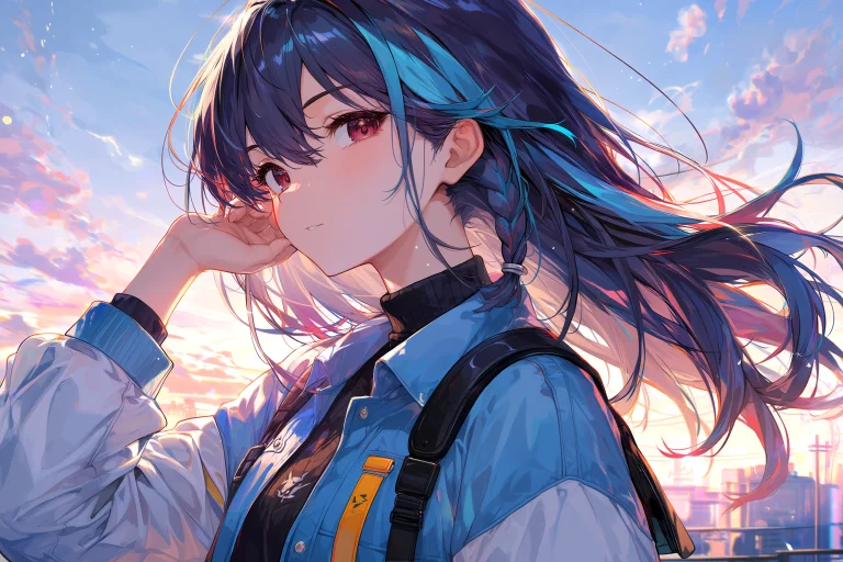 Best Quality, Score9, Score8, Score7, Outdoor, 1girl, Sunset...