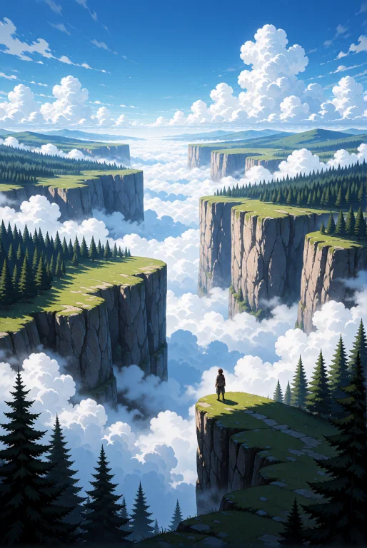A Tiny, Solitary Female Figure Standing On The Edge Of A Pre...